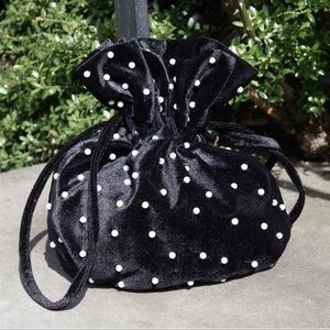 Lele Sadouhi Penelope Drawstring Black Bag